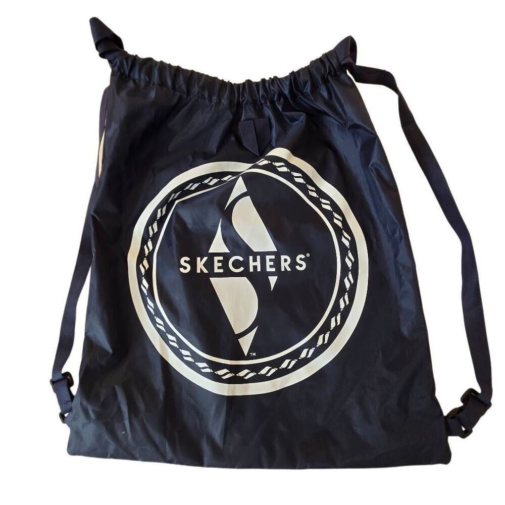 Skechers Navy Blue Nylon Drawstring Tote Bag